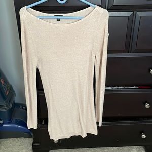 Light pink shimmery Ann Taylor Factory Long Sweater